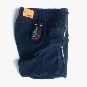 Jeans Sobek Pendek Pria Distro Dewasa Cowok Hitam Standart Size 27-38/Jeans Pendek Pria Sobek Distro