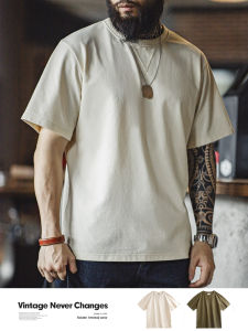 เสื้อยืดคอกลมแขนสั้น Maden ทรงหลวมสไตล์ย้อนยุคสไตล์อเมริกันสำหรับผู้ชาย ผ้าฝ้าย ฤดูร้อน 2024 ลำลอง