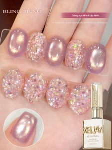 Bộ Gel Vẽ Móng Mắt Mèo Hồng & Nhũ Kẹo Ngọt XEIJAYI 2 Chai 15ML Bán Vĩnh Cửu Dùng Đèn UV/LED Dành Cho Làm Móng Tại Nhà Và Salon