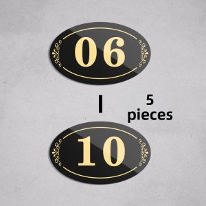 Acrylic Room Number Plaque Self-Adhesive Wall Sticker for Bathroom Cabinet Storage Cabinet Hole Punching Call Number Stick