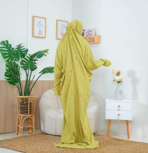 Mukena Terusan Dewasa SMP SD Zalina Mukena Lajuran Bordir Katun Premium