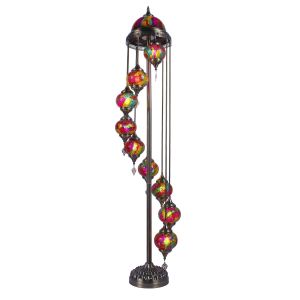 Bohemian Glazed Floor Lamp 1.9meter High Handmade Turkish Glass Floor Lamp Living Room Restaurant Hotel Guest Room Cafe Shop Vintage Floor Lamp LED Bulbs