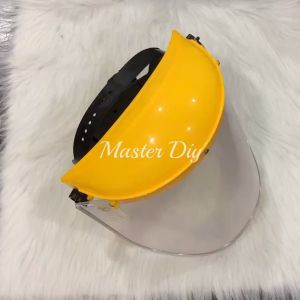 Protective Face Shield with Flip-Up Visor Yellow Clear Safety Eye Protection Industrial Work Adjustable For Welding Lawn Mowing Cutting Penutup Pelindung Muka Keselamatan