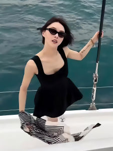 Dopamine Boosting Summer 2025 Womens Black Dress Date Night One Shoulder Waist Cinched Strapless Gown Pure Desire Style