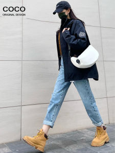 High Waist Wide Leg Denim Jeans Womens Fall Season Small Size Heightening Slimming Harlan Dad Pants Retro Nostalgic