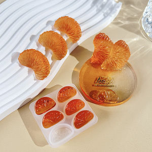 Handmade DIY Crystal Drip Silicone Keychain Mobile Phone Stand Simulation Orange Decorative Accessories Jewelry Fashion Accessories