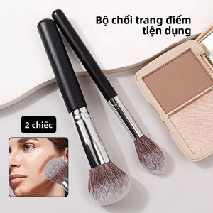 2 Chiếc Cọ Trang Điểm Đầu Tròn Lớn Lông Mềm Mại Đa Năng Tiện Dụng Dùng Cho Má Hồng Kem Nền Phấn Tạo Khối