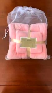 2 in 1 coral fleece microfiber absorbent bath towel for adults high quality Christmas creative gift exquisite packaging
