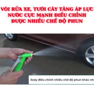 Vòi Xịt Tăng Áp Lực Nước Bằng Nhựa Màu Xanh Đầu Vòi Kim Loại Súng Phun Nước Rửa Xe Áp Suất Cao Xoay 360 Độ Đa Chức Năng