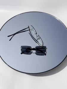 1 Pair of MenS Fashionable Minimalist Square Frameless Glasses Suitable for Daily Wear Home Wear Photo Styling
