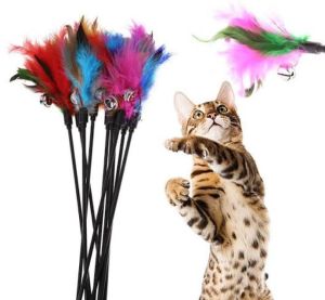 Mainan kucing-Cat toys tongkat bulu lonceng