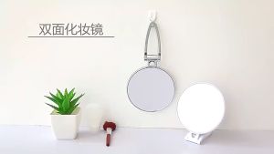 Round Double-sided Desktop Cosmetic Mirror Dual Use Mirror Magnifying Mirror for Makeup