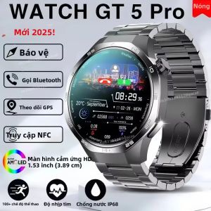 Đồng Hồ Thông Minh GT5 Pro Dành Cho Nam Tích Hợp GPS NFC Gọi Bluetooth Màn Hình AMOLED 360*360 Chống Nước Theo Dõi Sức Khỏe Đồng Hồ Thể Thao Thông Minh
