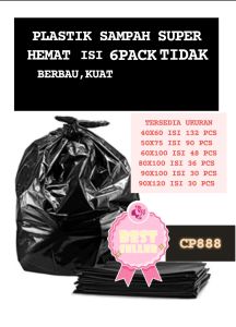 PLASTIK SAMPAH HEMAT ISI 6 PACK | PLASTIK SAMPAH MURAH | KANTONG PLASTIK SAMPAH HITAM | TRASH BAG HITAM