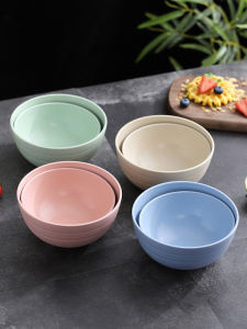 Rice Bowl Set For Home Drop-Resistant Plastic Bowl Student Dormitory Noodle Bowl Soup Bowl High Temperature Resistant Commercial Durable
