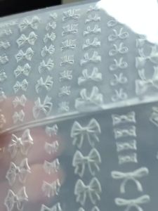 1 New 3D Bow Combination Nail Silicone Carving Mold | Lace Letters