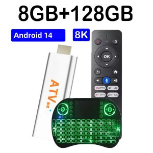 Đầu Phát Media Trực Tuyến Mini TV Stick Q15 8K Ultra HD Dual Wifi 5G AV1 Android 14 Allwinner H313 Năm 2025 8GB 128GB Hộp Truyền Hình Thông Minh
