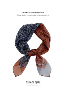 Caramel Cotton Linen Womens Scarf Fashionable Neck Protection Spring Autumn Versatile Square Scarf Korean Style Multifunctional