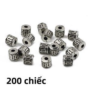 200 Chiếc CCB Cổ Mạ Bạc Hạt 5 Mm Hình Tròn Thông Qua Lỗ Rời Hạt Cho DIY Trang Sức Làm Vòng Tay Dây Chuyền Phụ Kiện