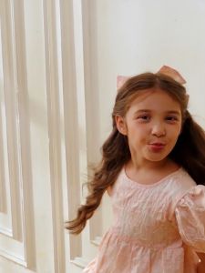 Đầm xòe công chúa bé gái dự tiệc Bigfox Miss Meow size đại mùa hè tay phồng vải tơ organza cỡ trẻ em 3-11 tuổi 30kg 35kg