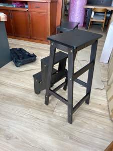 30" Kerusi Tangga Kayu Getah / 30” Solid Rubberwood step chair