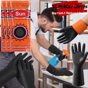 XL black sun gloves rubber gardening gloves for washing clothes rubber gloves for kitchen gloves chemical resistant gloves for dishwashing cleaning gloves housekeeping laundry gloves safety gloves for gaming welding gloves cleaning tools home essential