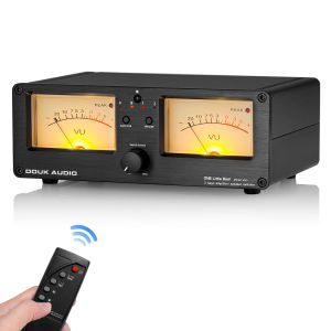 Douk Audio Dual Analog VU Meter Sound Level DB Panel Display 2-way Amplifier/Speaker Switcher Box Selector W/Remote Control