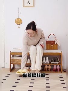 Bangku Kasut Kayu (80cm dengan Bantal & Ruang Penyimpanan)Shoe Bench With Cushion Wooden換鞋凳