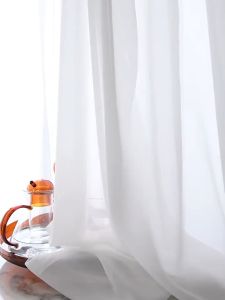 BUY 1 TAKE 1 Gauze curtain Solid Color White Sheer Curtain for Living Room Bedroom Kitchen Door Window with Ring Korean Sheer Curtain Lace
