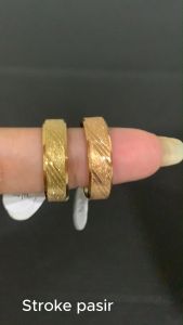 Cincin Pasir Titanium Rose Gold Wanita Anti Karat Anti Luntur 316L
