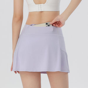 New Womens Golf Tennis Sports Skirt Loose High Waist with Pockets Fitness Running Pants Yoga Shorts Anti-Light Walking Shorts