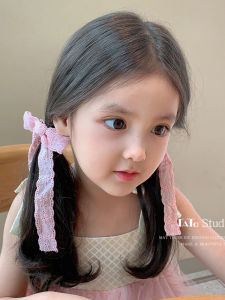 สาวบัลเล่ต์ ลูกไม้ กิ๊บติดผม ริบบิ้นถักเปียฝรั่งเศส Duckbill คลิปหางคู่สไตล์เจ้าหญิงเครื่องประดับผมแฟชั่นเด็ก