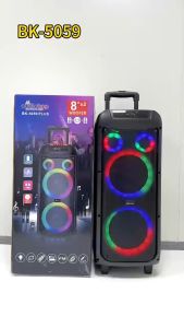 BK-5059 Karaoke Wireless Portable Bluetooth Speaker Bass Treble PA System LED Lights Party DJ subwoofer speaker with 2 pc wireless mic