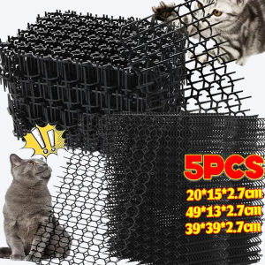 Dizoey 5PCS Garden Cat Scat Mat Repellent Mat Prickle Strips Anti-Cat Net Spike Straps Deterrent Keep Pet Away Climbing Fence Pet Scratchers