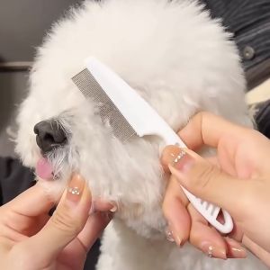 หวีเห็บหมัด หวีสางเหา หวีหมัดแมว หวีแมว หวีสางไข่เหา หวีสางเห็บหมัด หวีขนแมว ซี่หวีเข้ารหัสเหมาะสำหรับ แมว และ สุนัค แปรงหวีขนสุนัค มี 2 ขนาด