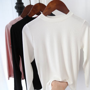Thin Modal Base Shirt Long Sleeve Pure Color T-Shirt for Boys And Girls Spring Summer round Neck Korean Style All Seasons
