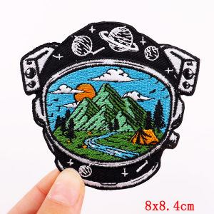 PRAJNA | Mountain Camping Embroidered Patches Iron On Patches For Clothing Outdoor Adventure Patch Embroidered Badges Backpack Jacket DIY