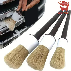 3PCS Car Exterior Interior Detail Brush Boar Hair Bristle Brushes for Car Cleaning Auto Detail Tools Dashboard Cleaning Brush