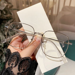 JN IMPRESSION แว่นตาป้องกันรังสีแสงสีฟ้าฉบับภาษาเกาหลีแว่นตาผอมหน้ากลมแนวย้อนยุคทันสมัย