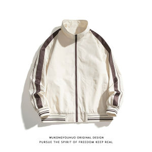 WUKONGYOUHUO | Áo Khoác Đường Phố Vintage Oversized Tông Màu Khối