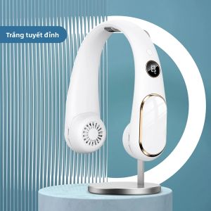 Quạt Đeo Cổ USB Di Động Có Màn Hình LED 4 Tốc Độ Sạc Lại Được Xoay 360 Độ ° Quạt Làm Mát Đeo Được Êm Ái Linh Hoạt Phù Hợp Với Mọi Kích Cỡ Cổ