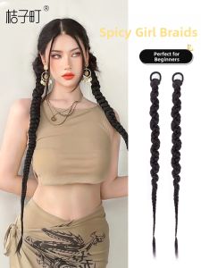 JUZITING | Box Braids Braided Wig Twisted Dreadlocks High Ponytail