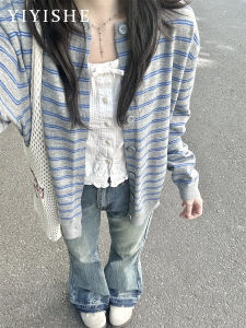 American Retro High Waist Bell Bottom Jeans Womens Spring Autumn New Loose Fit Leg Dragging Horse Hoof Pants Casual Style