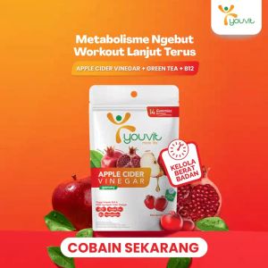 Apple Cider Vinegar Gummy untuk Kelola Berat Badan | Youvit ACV 35 Hari (5 Pouch) dengan Apel Ekstrak Greentea Vit B12 (Asam Cuka Apel) Suplementasi Penurunan Berat Badan Yang Praktis - Lazada