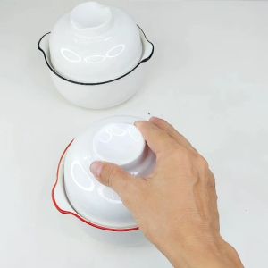 White Ceramic 2 in 1 Rice Bowl Soup Bowl Noodle Bowl Salad Bowl Dessert Bowl Mangkuk