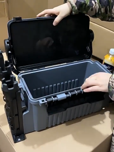 Fishing Box Double-Layer Large Capacity Multi-Functional Toolbox Seatable 200-Pound Weight Capacity Fishing Storage Box
