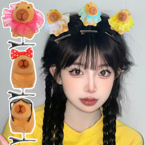 1/5Pcs Cartoon Children Capibala Spring Hair Clip DIY Plastic Christmas Hat Capybara Duckbill Clip Gifts Hair Accessories