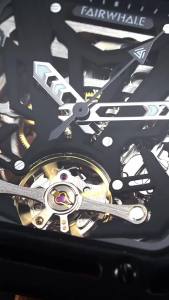 Mark Fairwhale | MARK FAIRWHALE 6530 Đồng Hồ Cao Cấp Nam Tự Động Chuyển Động Mặt Vuông Tourbillon Dạ Quang Dây Silicon Chống Thấm Nước Đồng Hồ Cơ