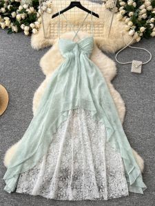 Váy Hở Lưng Ren Kiểu Pháp Thanh Lịch Cho Nữ Váy Mùa Hè Không Tay Váy Chữ a Váy Dự Tiệc Váy Công Sở Váy Mùa Xuân Váy Chữ a Váy Không Tay