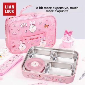 LianLock | Hộp Cơm Trẻ Em 4 Ngăn Inox 316L Có Tách Bát Cách Nhiệt